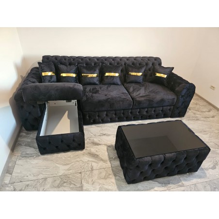 Colțar cu brațe Chester la semirotund