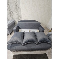 Canapea cu extensie in 3 parti cu sezut si tablie cu stras