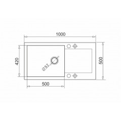 Chiuveta bucatarie Pyramis MIDO 100x50 1B 1D Black